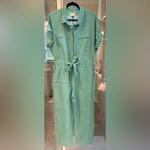 Universal Thread Green Tie-Waist Jumpsuit